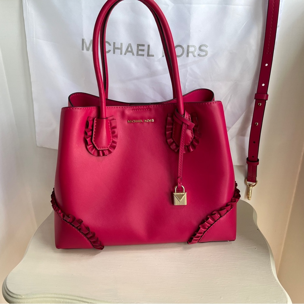Michael Kors Fushia Ruffle Purse